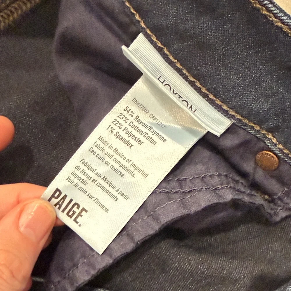 PAIGE Dark Indigo Cropped Ankle Jeans